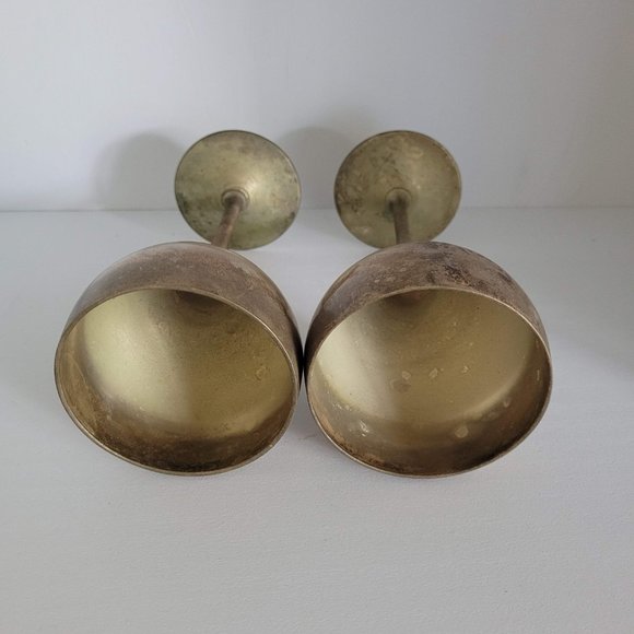 Vintage Patina Tulip Wine Goblets - Distressed - Picture 7 of 15